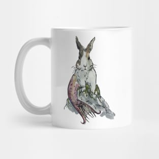 Mermaid Bunny on Rock Mug